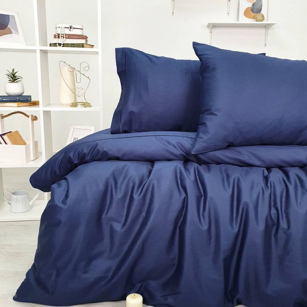 Комплект постельного белья Tivolyo home CASUAL тёмно-синий